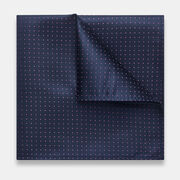Biati Silk Pocket Square, Navy/Pink, hi-res